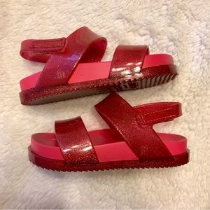Mini Melissa Pink Glitter Sandals